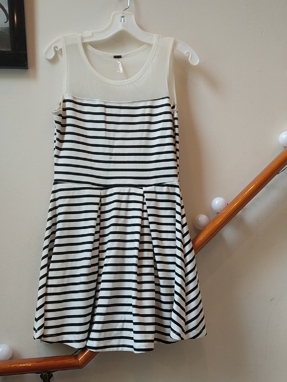 Black and White Striped Sleeveless Dress